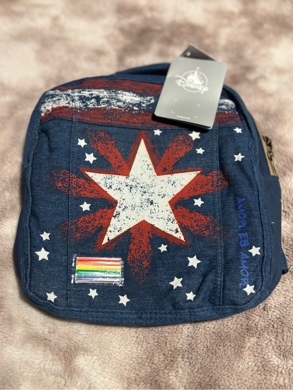 Disney Be Wow Star Rainbow Denim Mini Backpack NWT
(1263-(1264)